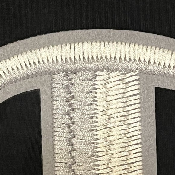 Champion Crewneck Big Logo Shirt Men's Size Medium S/S Black w/ White Silver - Picture 3 of 10